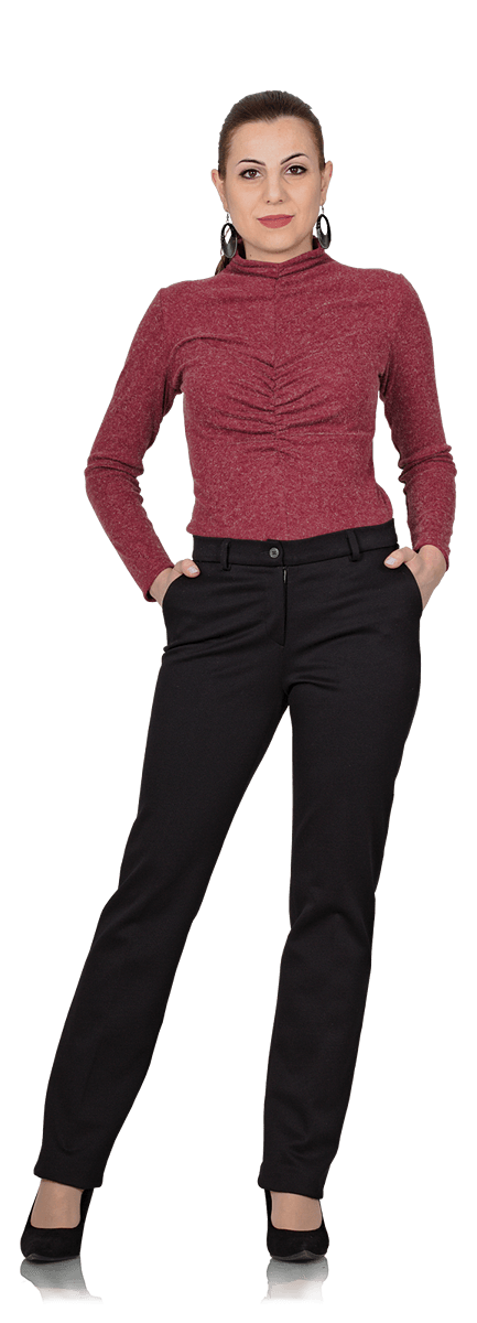 Поло блуза и плътен зимен панталон