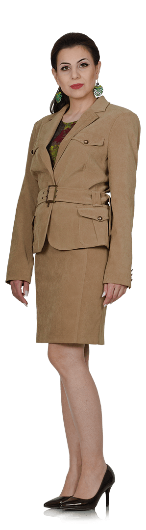 Дамско сако с колан в два цвята