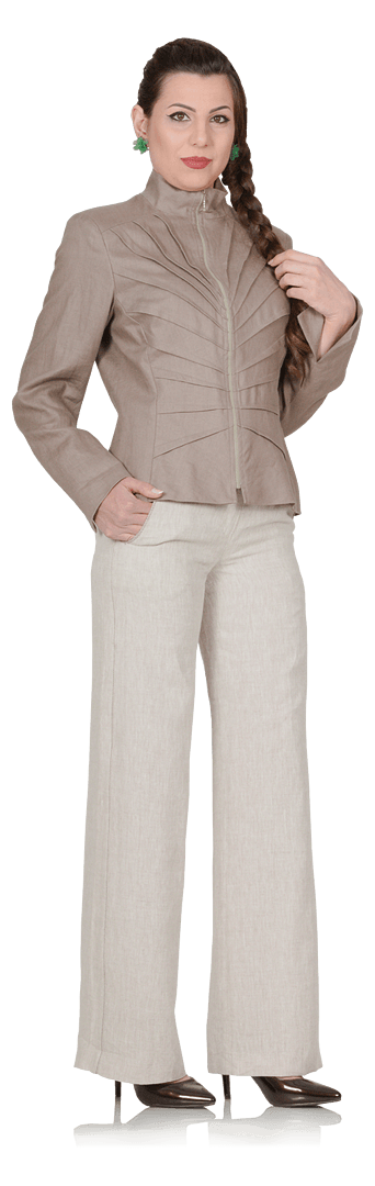 Дамско сако и панталон от парен лен