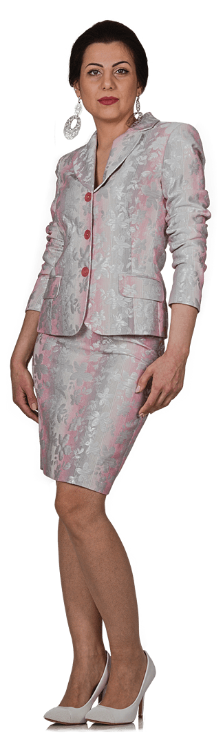 Костюм с флорален десен