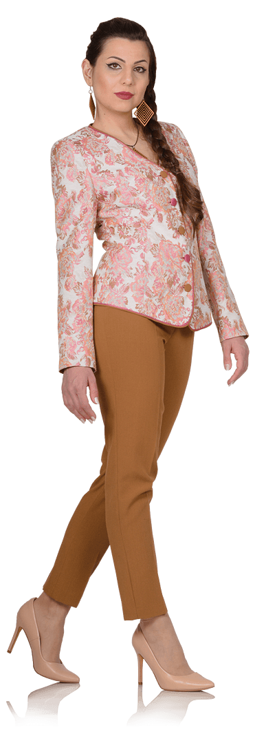 Дамски костюм от сако и прав панталон