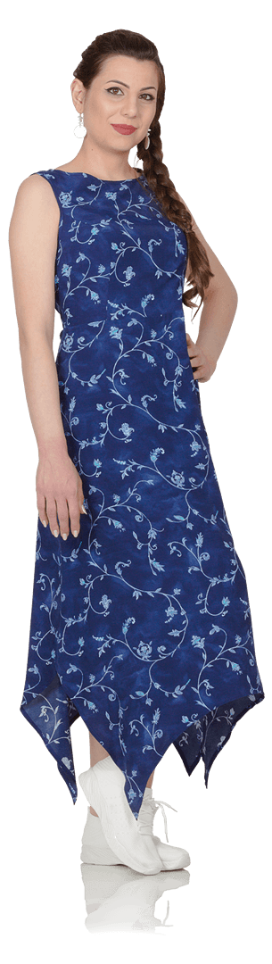 Дълга рокля с разкроена пола