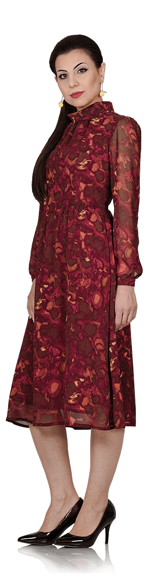 Женствена рокля в два цвята