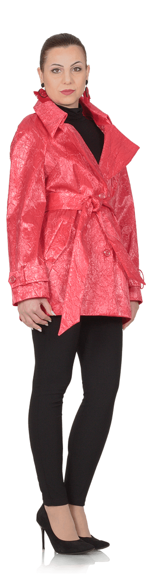 Елегантен тренч в коралов цвят