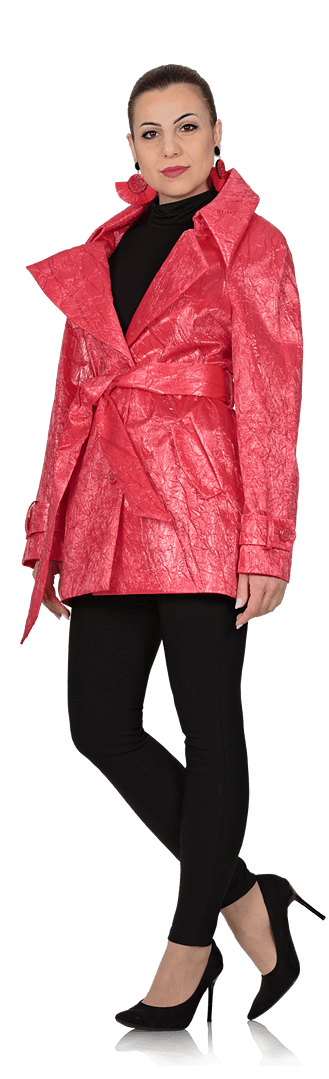 Елегантен тренч в коралов цвят