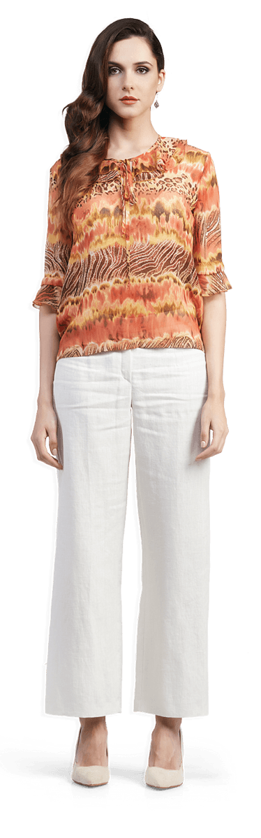 Ефирна лятна блуза и ленен панталон
