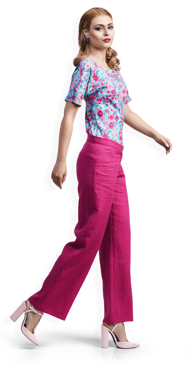 Блуза от памук и ленен панталон