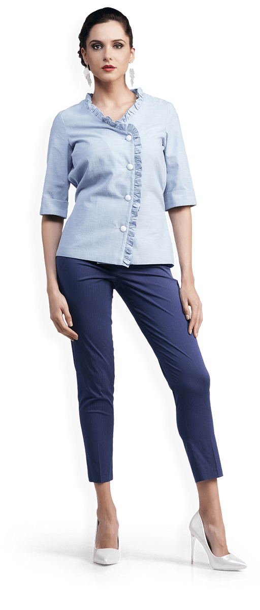 Стилна блуза и раиран панталон