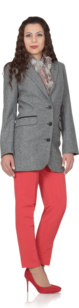 Класическо сако с удължен силует и плътен памучен панталон