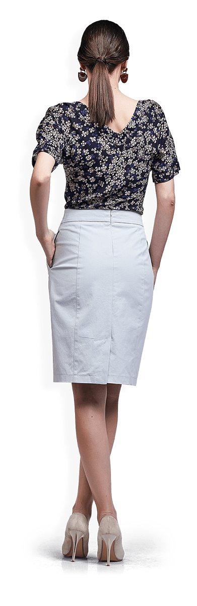Блуза с флорален десен и пола от памук