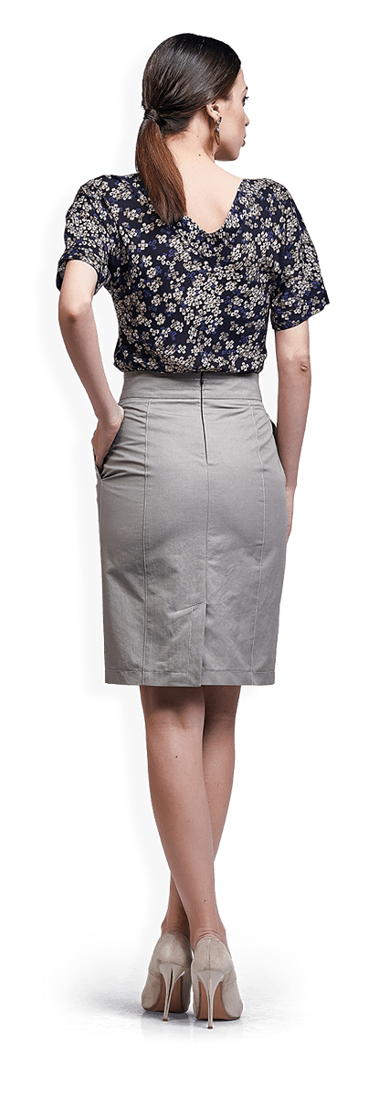 Блуза с флорален десен и пола от памук