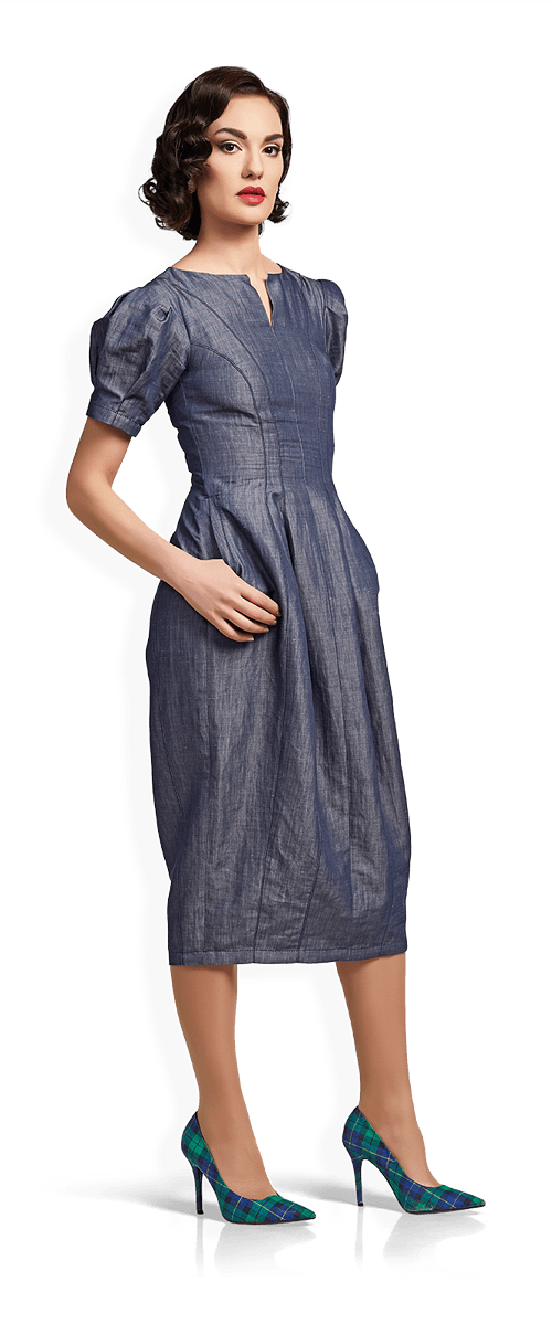 Удобна и стилна рокля в синьо