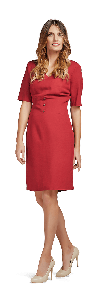 Семпла червена рокля по тялото