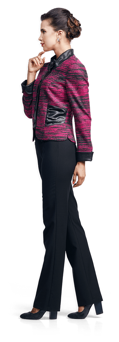 Панталон и малиново сако от вълна