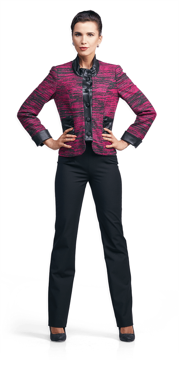 Панталон и малиново сако от вълна