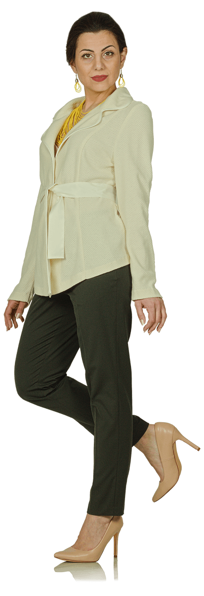 Елегантна памучна жилетка с панталон с колан