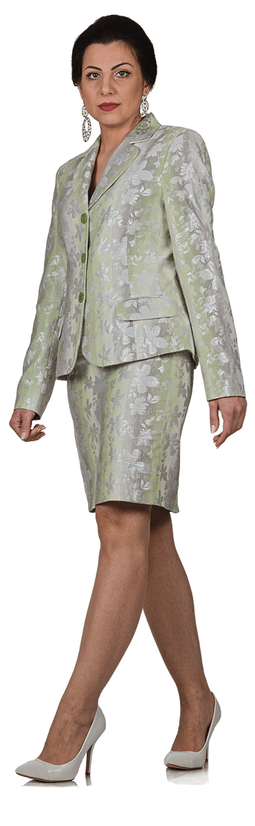 Костюм с флорален десен