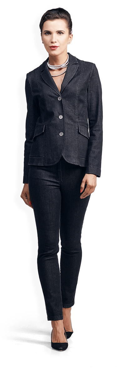 Сако и панталон от деним в черно