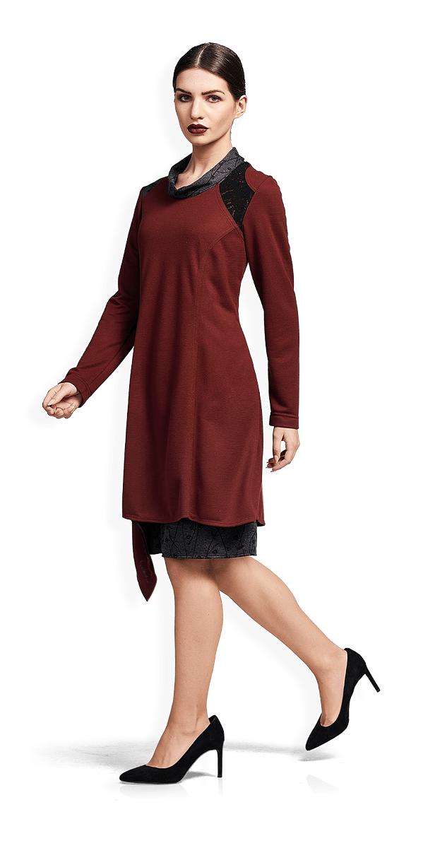 Ежедневна рокля в бордо