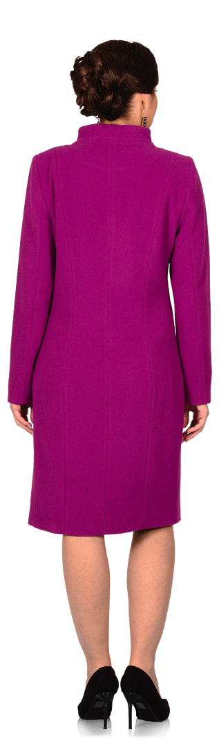 Вълнено палто в цвят магента