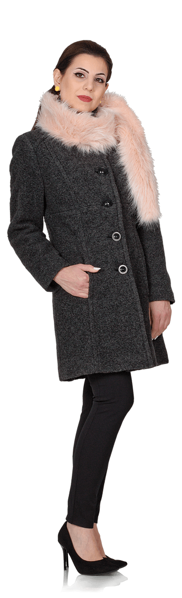 Късо вълнено палто