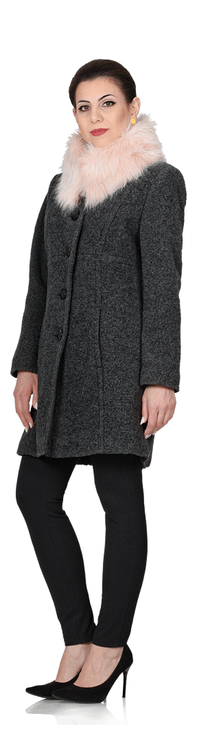 Късо вълнено палто