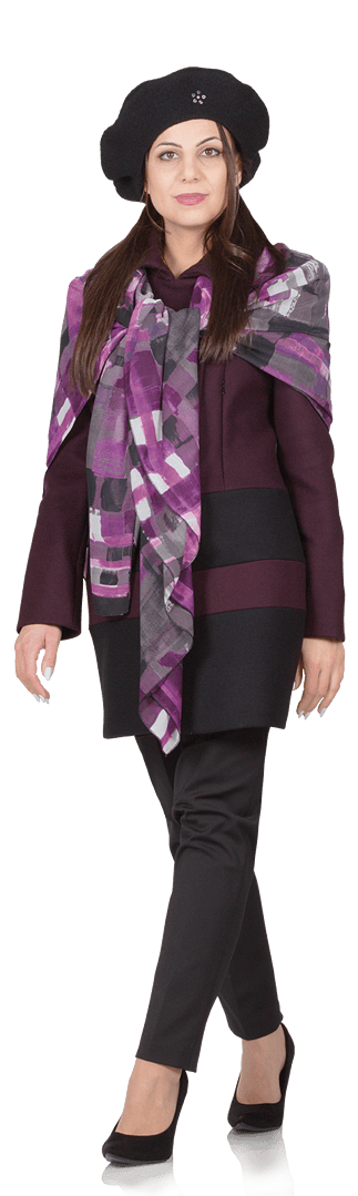 Вълнено палто с обрана структура