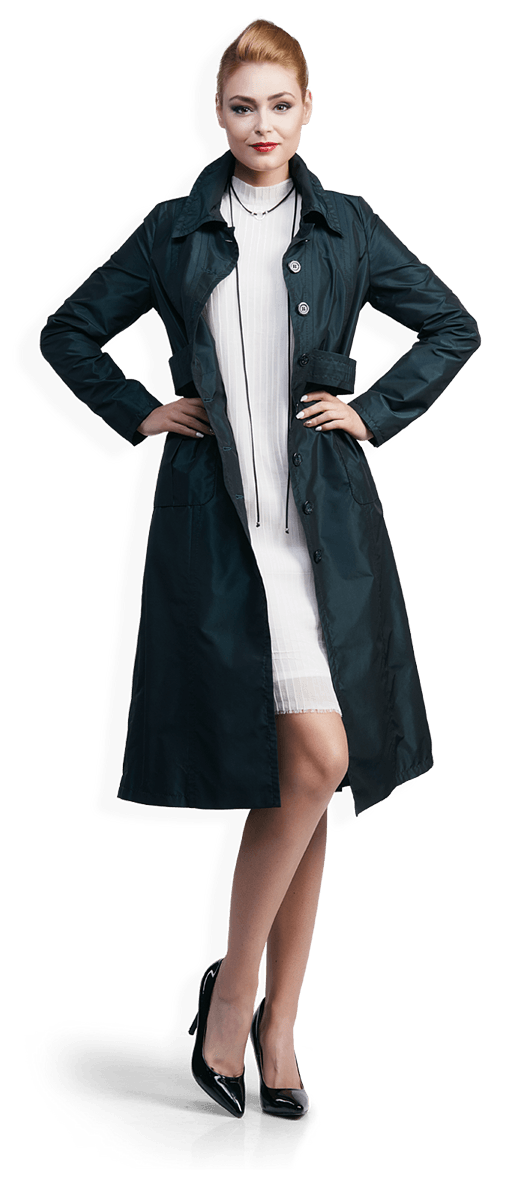 Опушенозелен класически шлифер