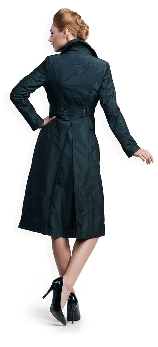 Опушенозелен класически шлифер