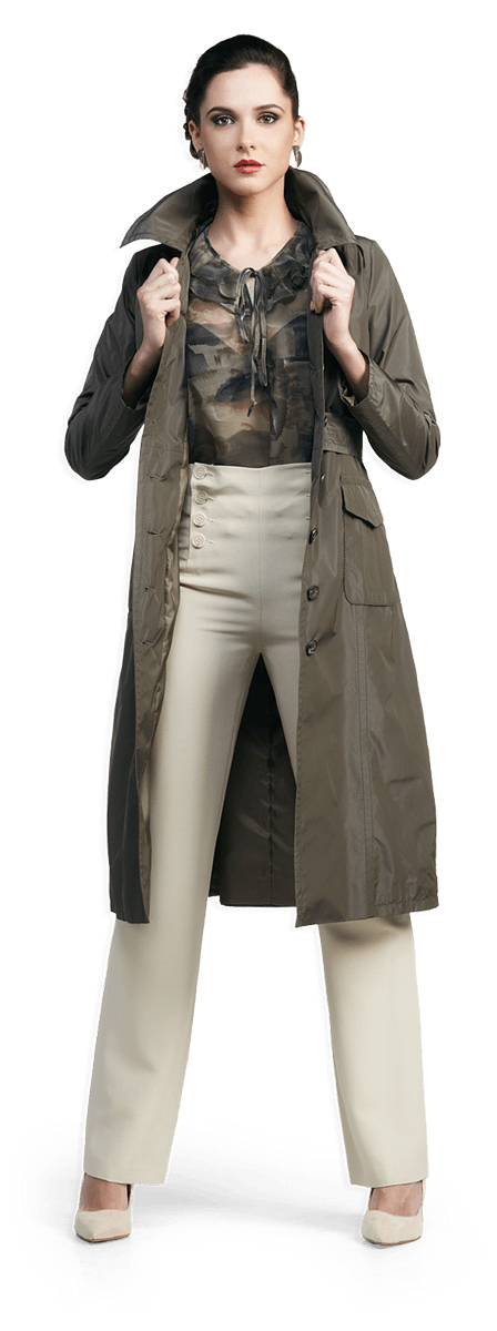 Масленозелен класически шлифер