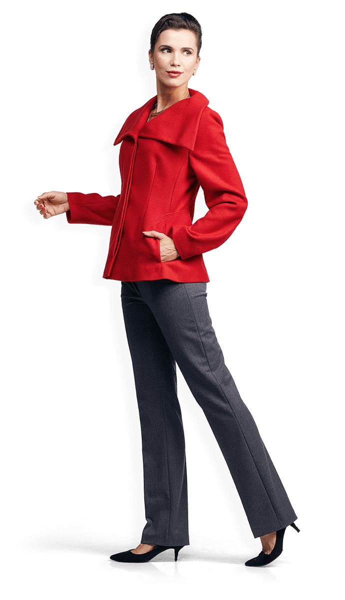 Късо червено палто