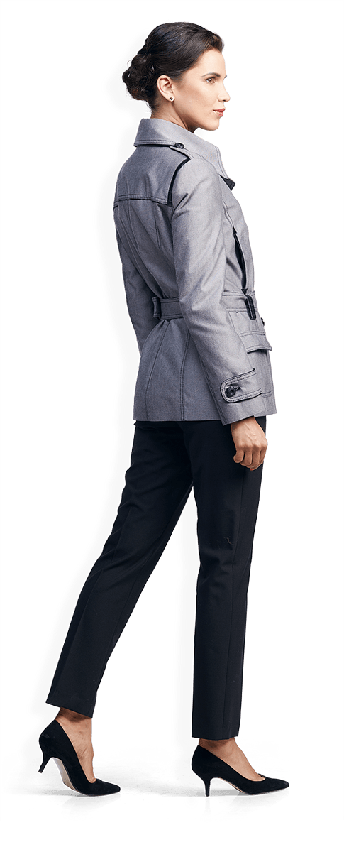 Къс дамски шлифер в сиво