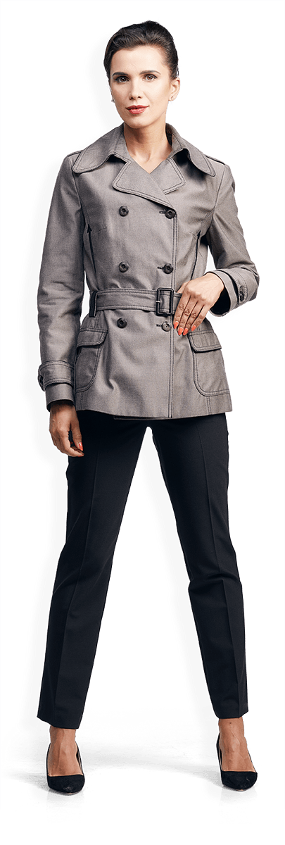 Къс дамски шлифер в светлокафяво