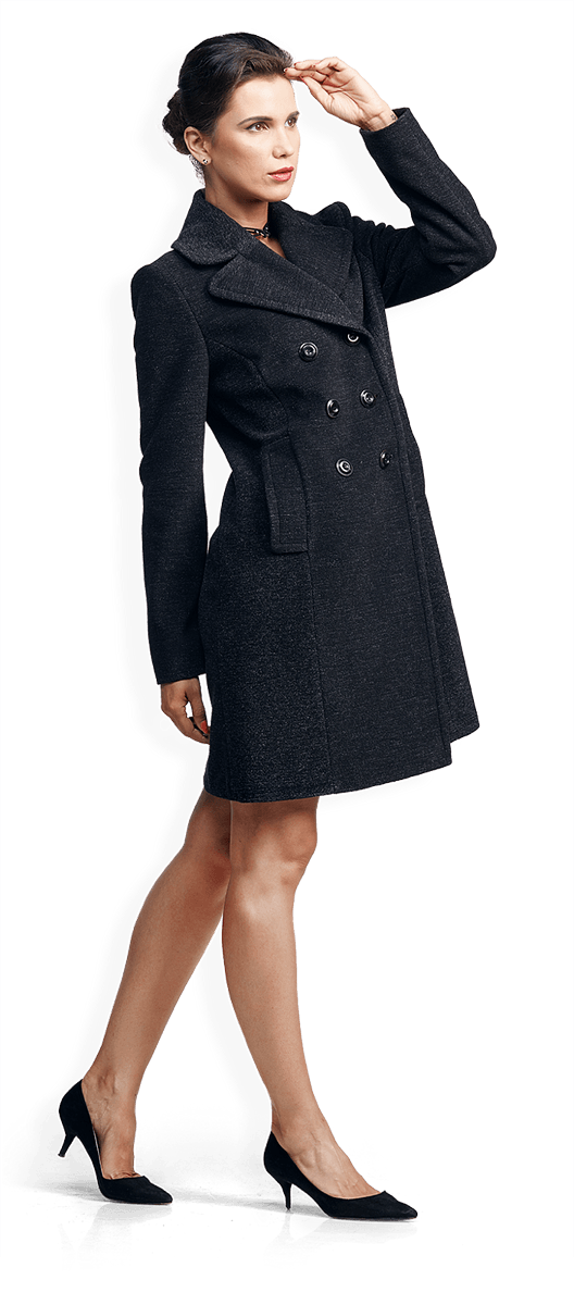 Зимно палто с двуредно закопчаване