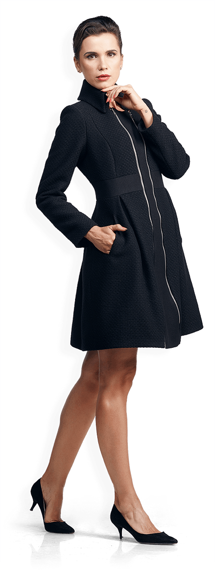 Изискано зимно палто в черно