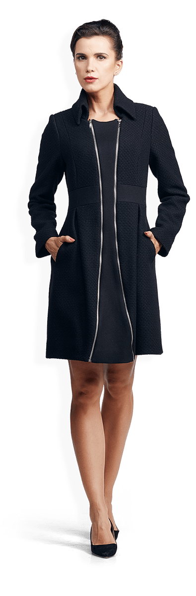 Изискано зимно палто в черно