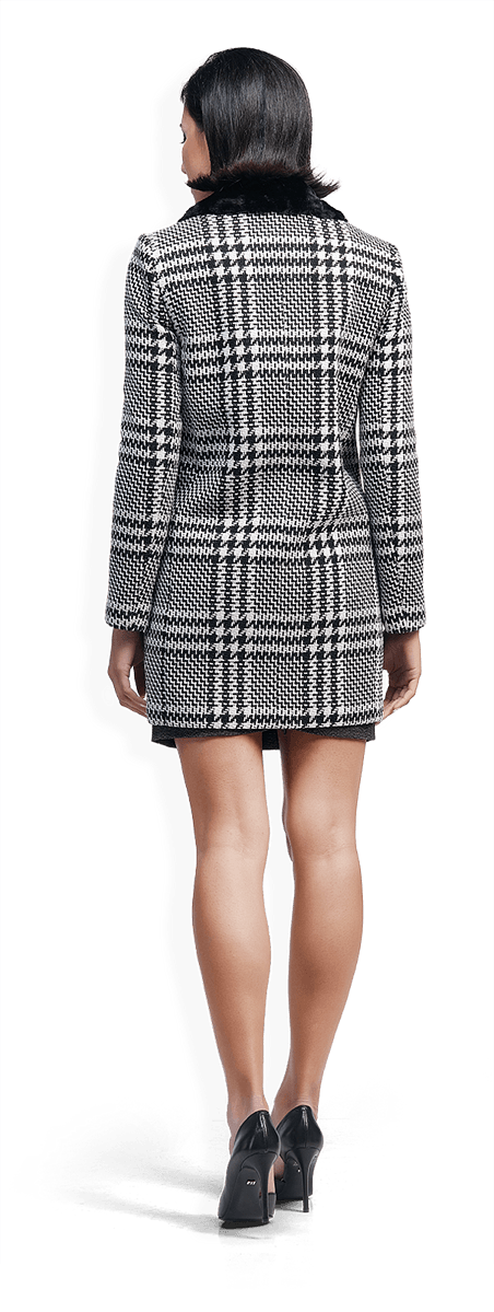 Карирано зимно палто