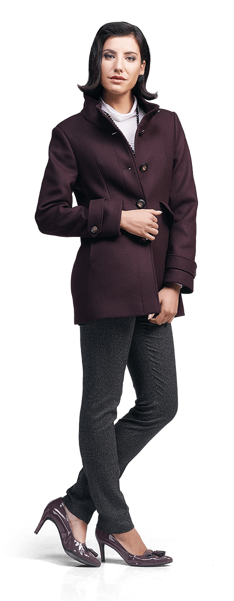 Класическо вълнено палто в бордо