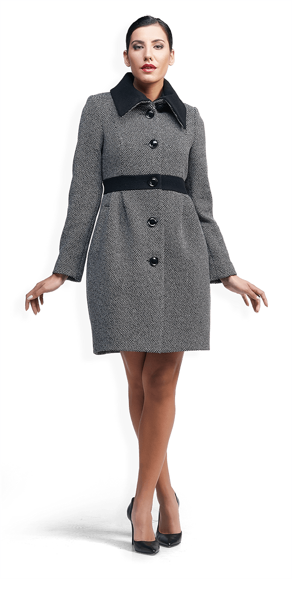 Дамско палто с дълбок шлиц