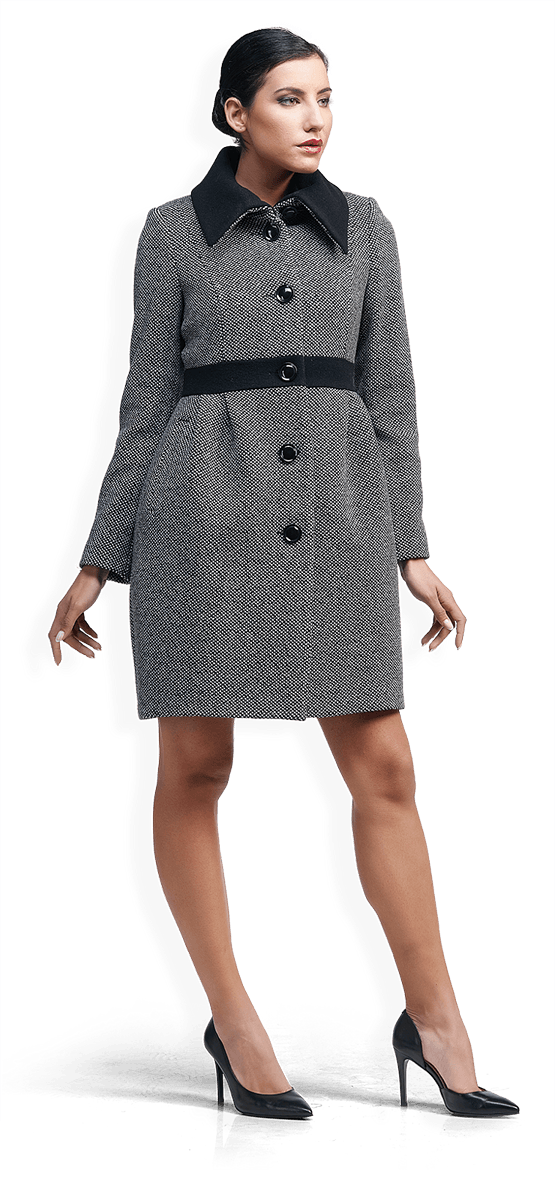 Дамско палто с дълбок шлиц