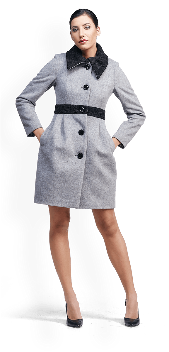 Вълнено палто с дантела