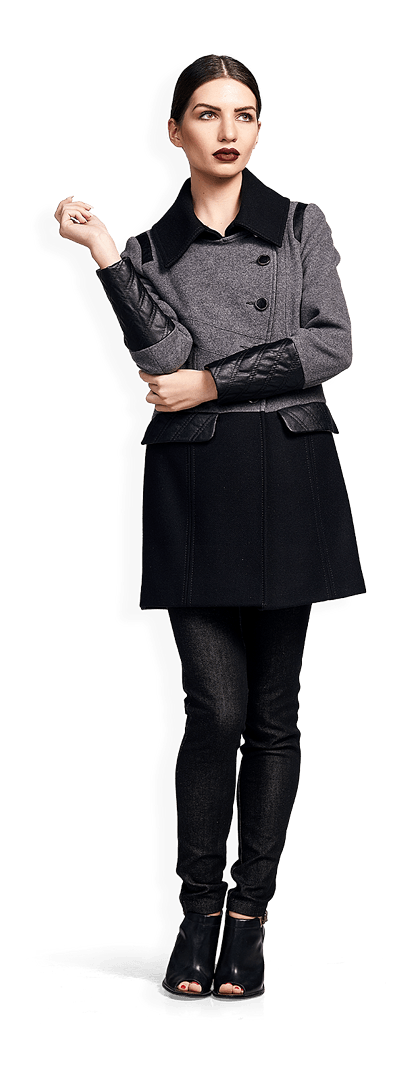 Вталено вълнено палто