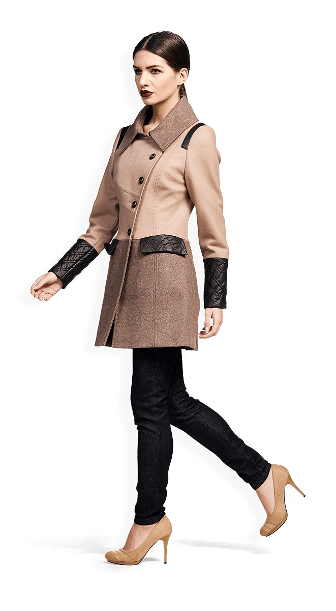 Вталено вълнено палто