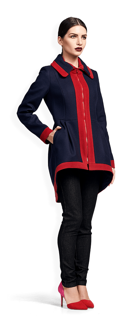 Асиметрично вълнено палто