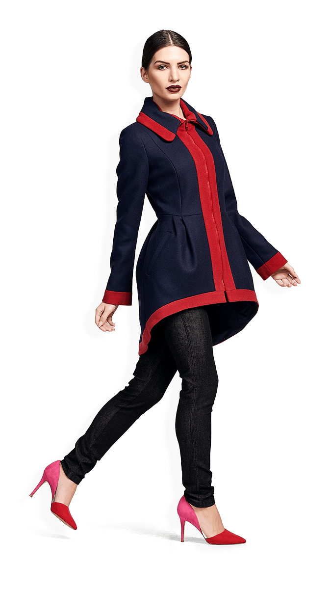 Асиметрично вълнено палто