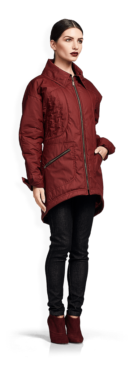 Зимно яке с реглан ръкав в червено