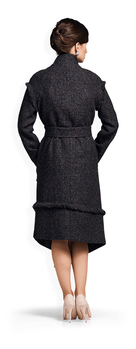 Дълго асиметрично вълнено палто