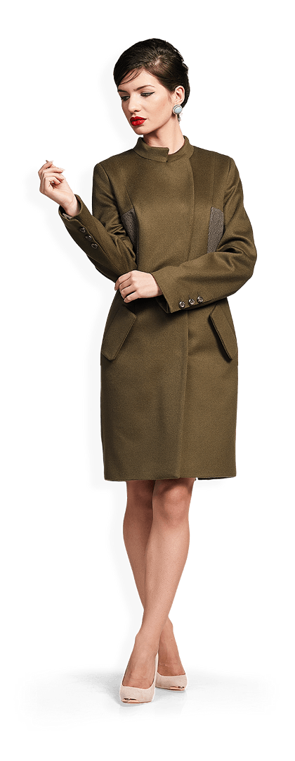 Вталено вълнено палто с ефектна дантела