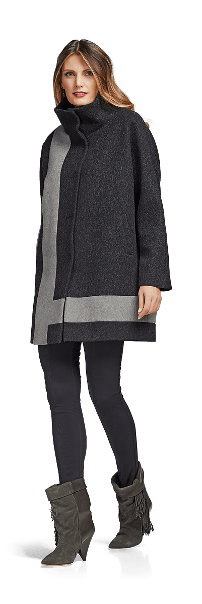 Вълнено палто със свободен силует