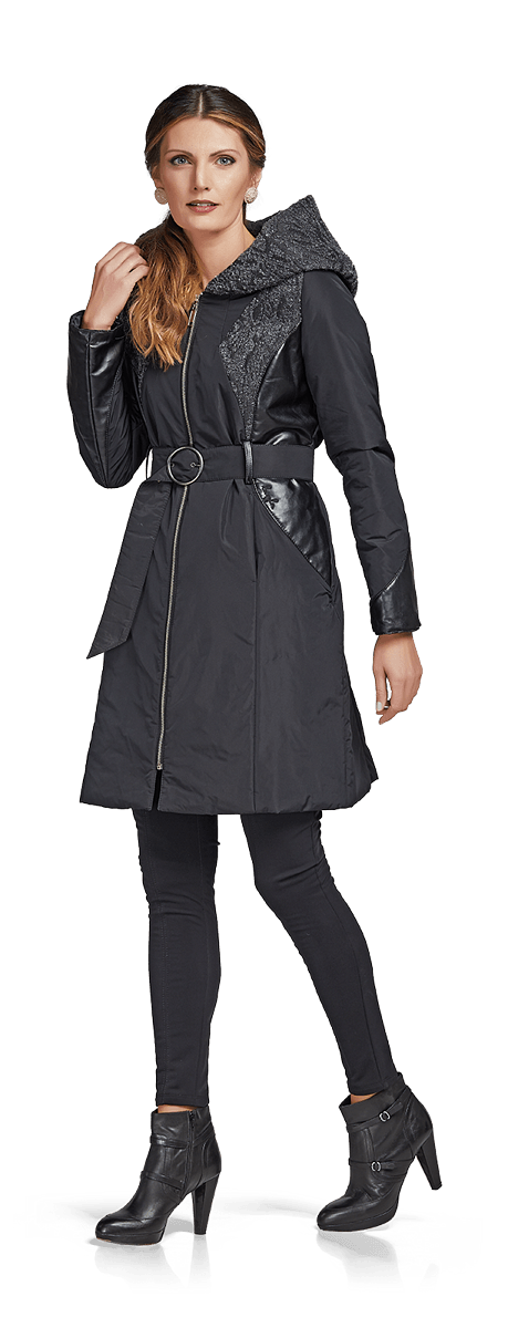 Термопалто с голяма качулка